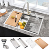 25 Inch Drop In Single Bowl Handmade Workstation Kitchen Sink