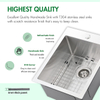 1520 Drop In Topmount Stainless Steel Kitchen Sink Handmade Single Bowl