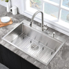 25 Inch Drop In Single Bowl Handmade Workstation Kitchen Sink