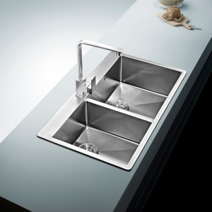 33 Inch Drop In Double Bowl Kitchen Sink With Low Divider