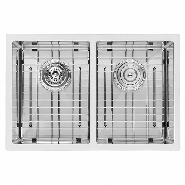 28-inch Undermount Double Bowl Stainless Steel Kitchen Sink Handmade