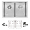 28-inch Undermount Double Bowl Stainless Steel Kitchen Sink Handmade