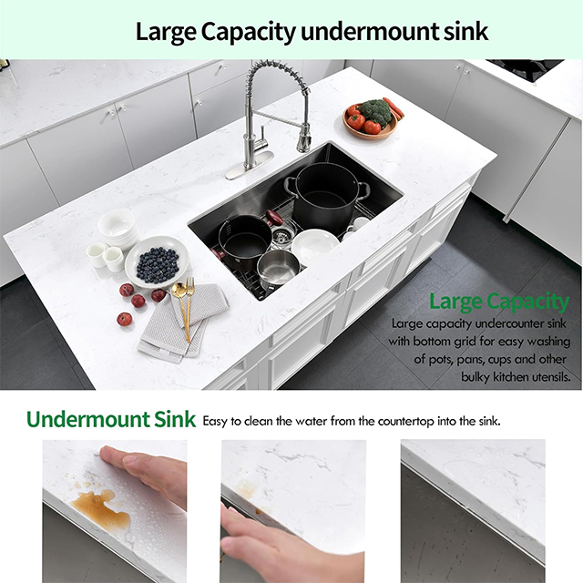 Undermount Kitchen Sink 33 X 19 X 10 Inch Single Bowl Sink Kitchen