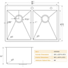 33 Inch Drop In Double Bowl Kitchen Sink With Low Divider