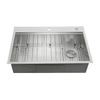 Workstation 33-inch Drop-In Single Bowl Stainless Steel Kitchen Sink With Integrated Ledge